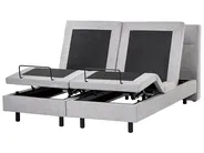 Bett verstellbar Stoff VICEROY 160 x 200 cm Hellgrau_1044414