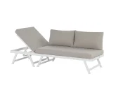 Garten Ecksofa mit Tisch 5-Sitzer COCCORINO Metall Taupe_776769