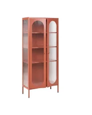 Vitrine mit Glastüren FOXTON 80 cm Metall Goldbraun_1123694