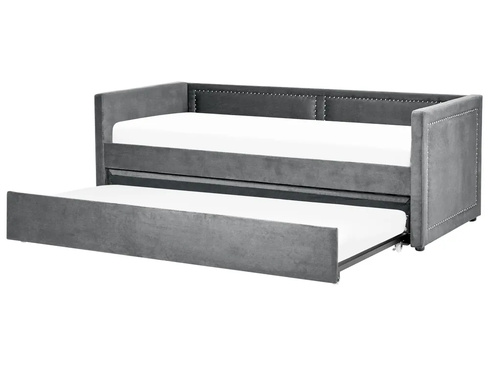 Ausziehbett Cord MIMIZAN 90 x 200 cm Dunkelgrau_843793