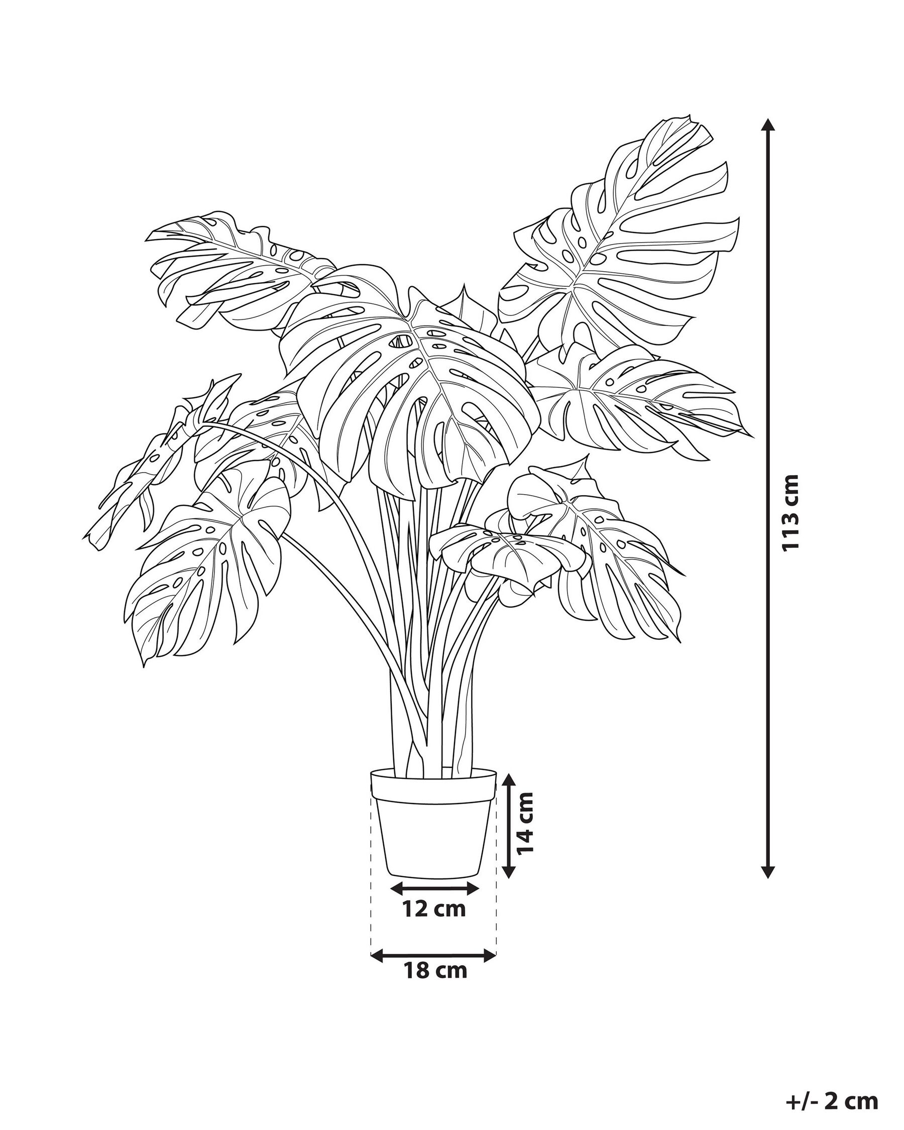Kunstpflanze MONSTERA PLANT 113 cm Grün_775248