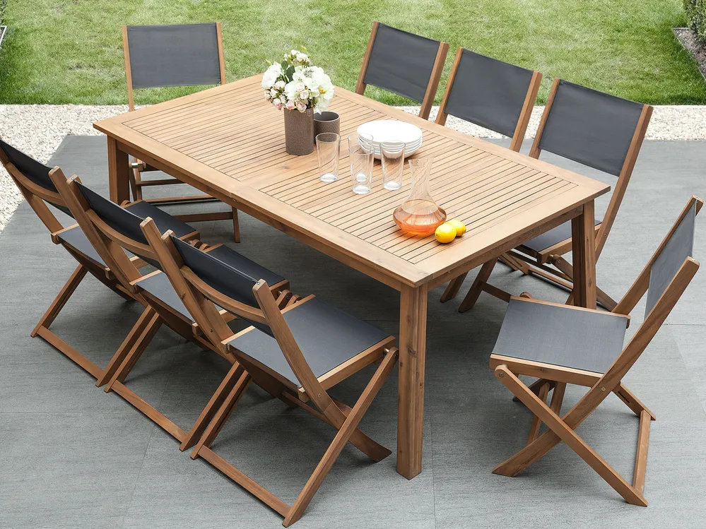 Ausziehbarer Gartentisch CESANA 180/240 cm 100 cm Akazienholz Hellbraun_804555