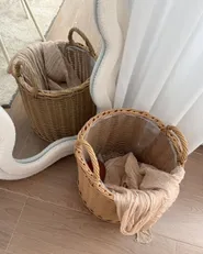 Set of 3 Wicker Planters PENDULA 33/37/45 cm PE Rattan Natural_1169313
