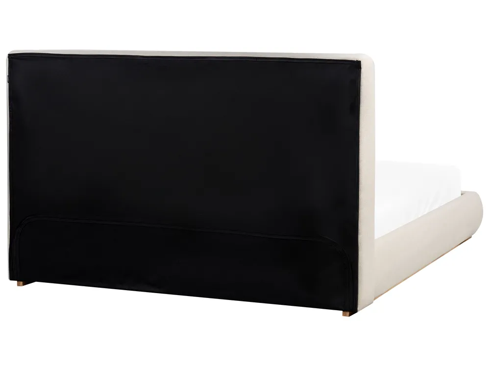 Bett mit Stauraum CAMPAGNE Stoff Hellbeige 160 x 200 cm_972049