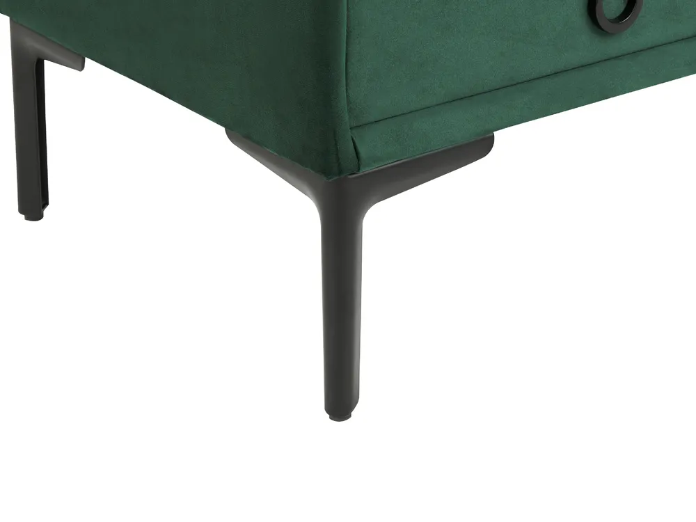 Schlafzimmer Set SEZANNE Samtstoff Dunkelgrün 180 x 200 cm_892572