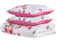 Duvet Cover Set LARYNHILL 155 x 220 cm Sateen Cotton Pink_803104