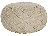 Pouf Makramee BERKANE Baumwolle Beige