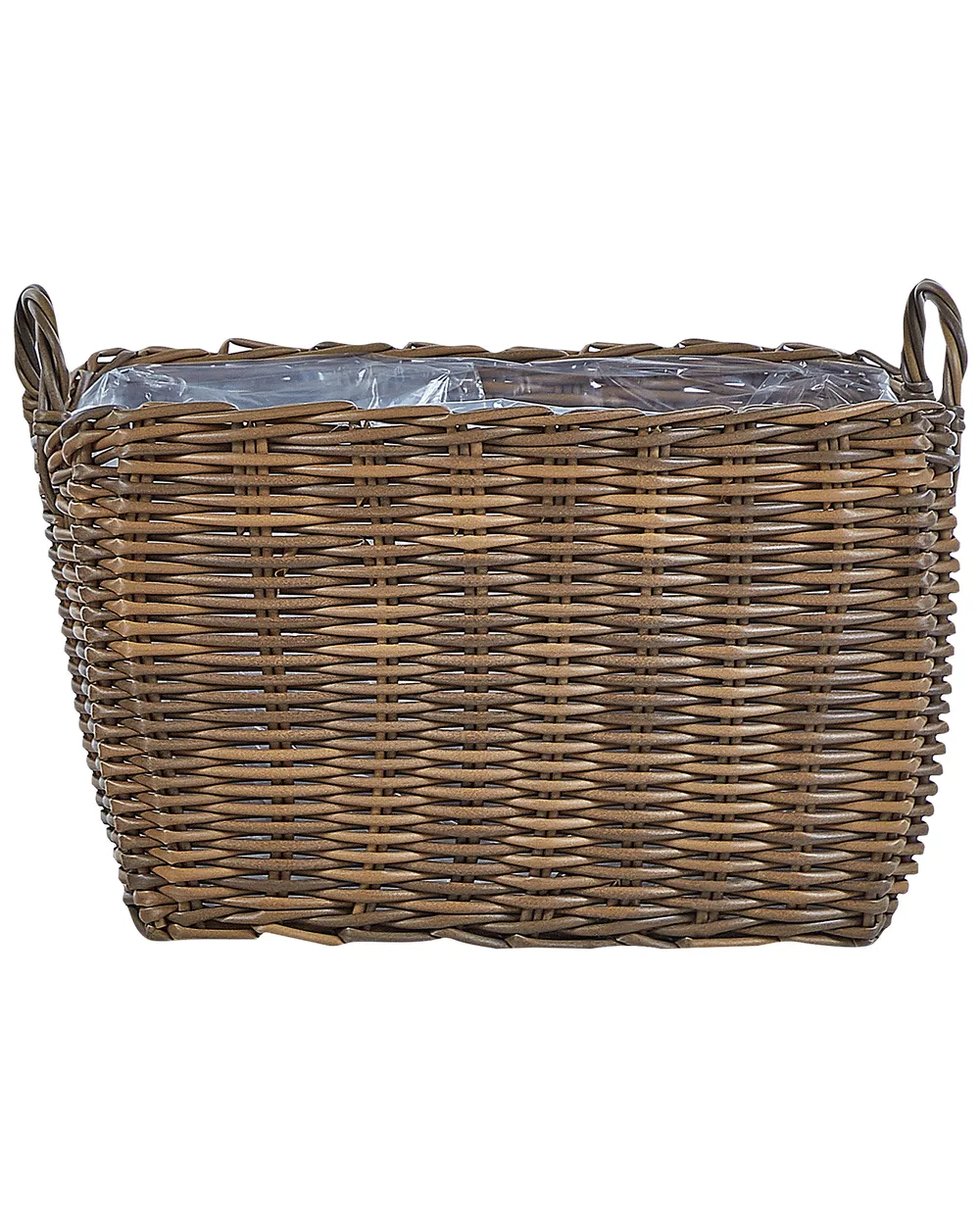 Blumenkorb 2er Set ORMOS 53/59 cm Polyrattan Braun_826542