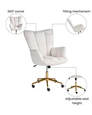 Office Chair OULU Boucle White_1065447