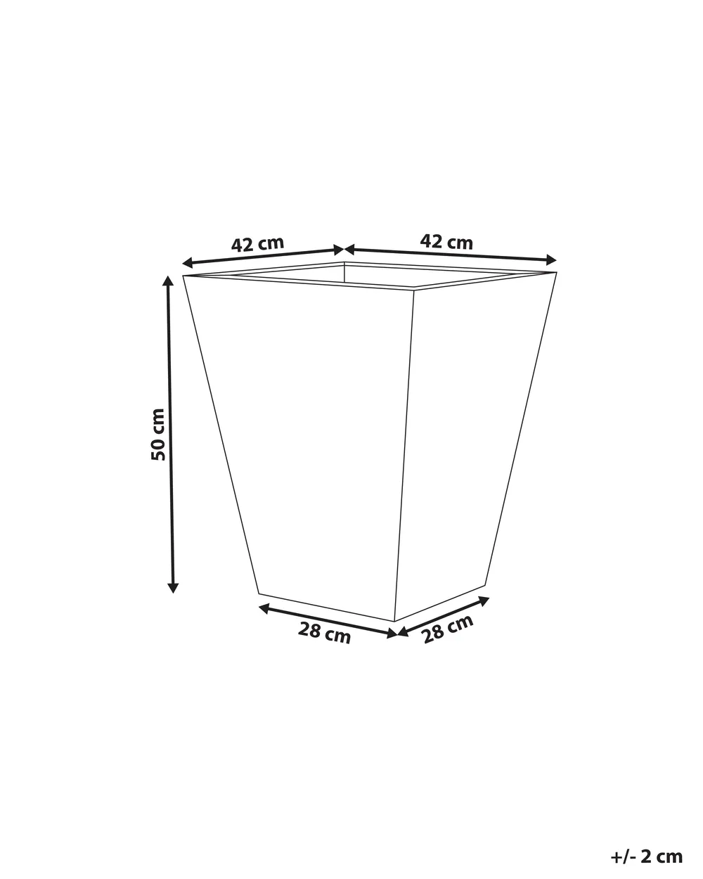 Blumenkübel BAIHE 42 cm Grau_1049866