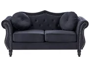 Sofa 2-Sitzer SKIEN Samtstoff Schwarz_743257