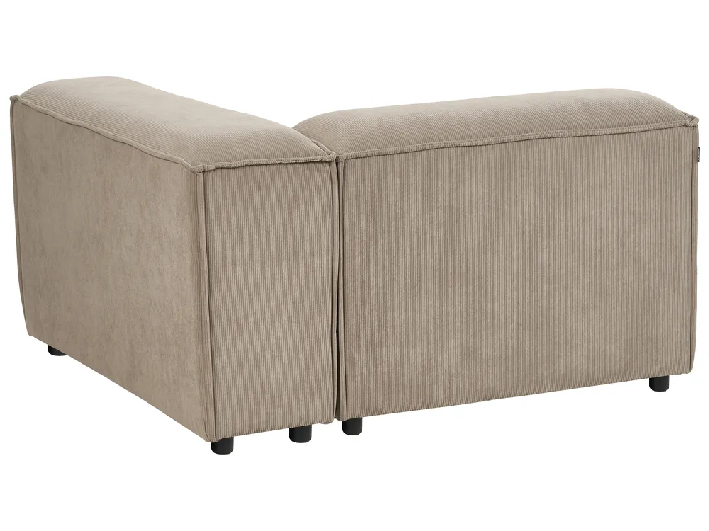 Modular Corner Sofa 2 Seater ARDAL with Ottoman Corduroy Light Brown Right Hand_940700