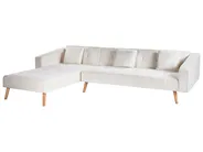 Eckschlafsofa 4-Sitzer VADSO Bouclé Cremeweiß rechtsseitig_959051