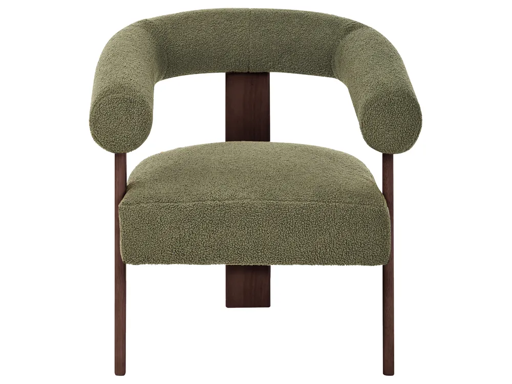 Sofa Set ILBRO Bouclé Grün / Dunkelbraun_984949