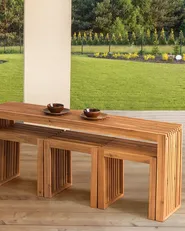 Gartenhocker 3er Set BELLANO Akazienholz Braun_921940
