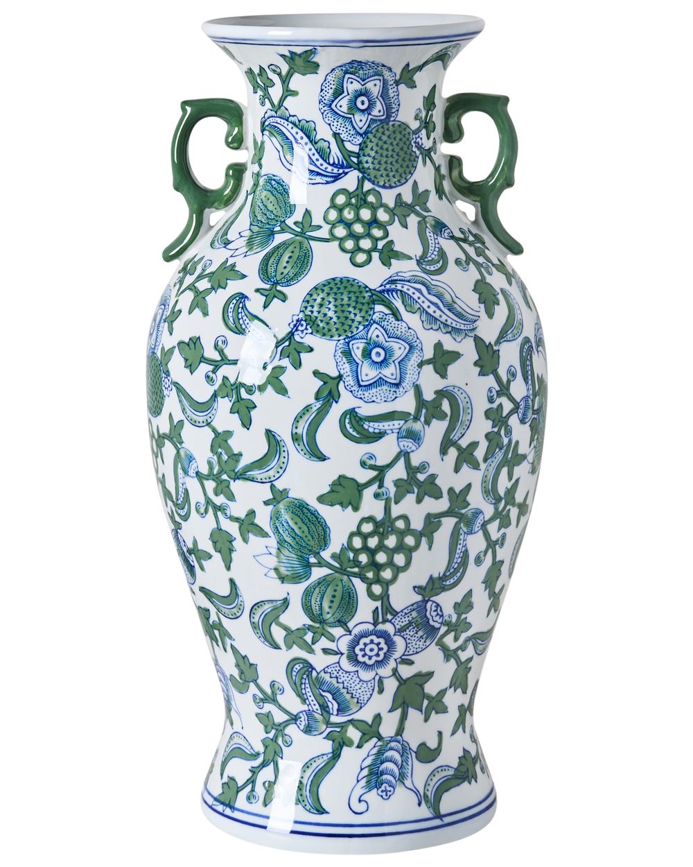 Flower Vase SEGOWIA 47 cm Porcelain White/ Blue