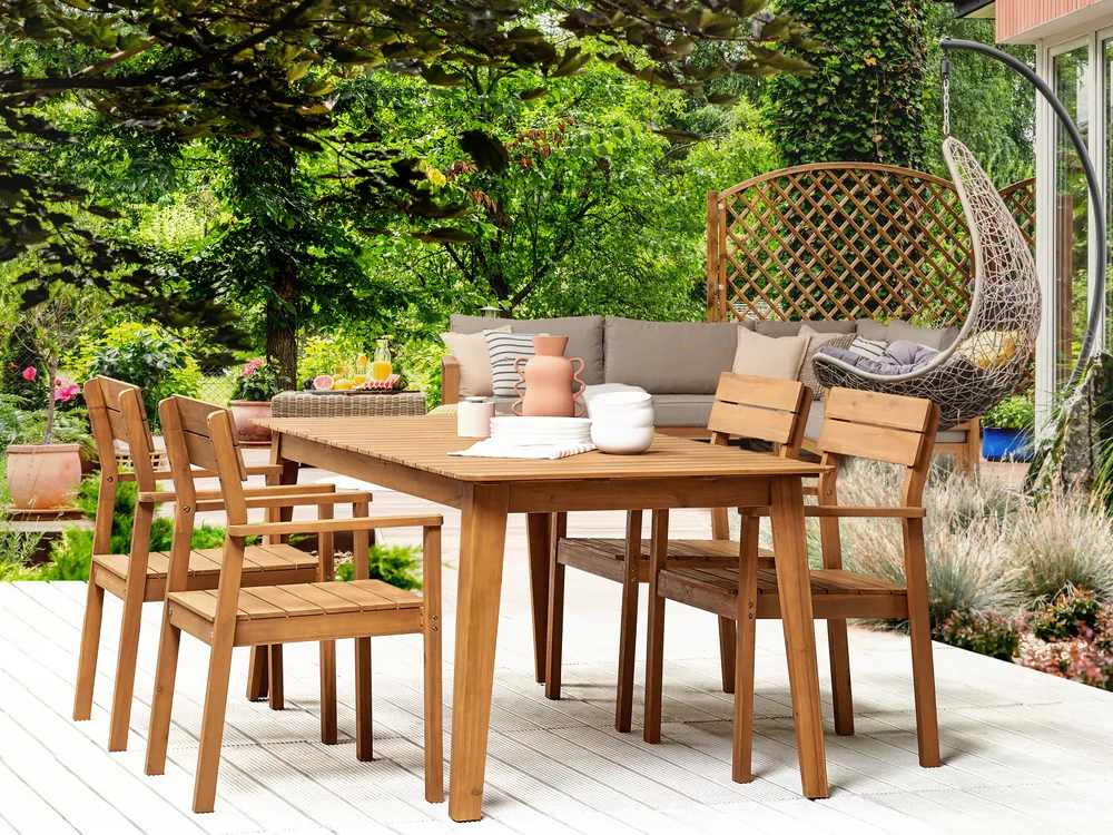 Gartenmöbel Set 4-Sitzer FORNELLI Akazienholz Braun