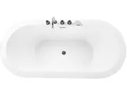 Freistehende Badewanne EMPRESA 170 x 80 cm mit Armaturen Weiß_785205