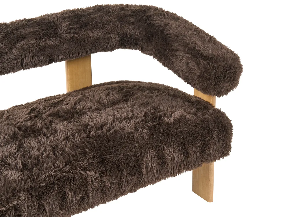 Sofa 2 Seater ILBRO Faux Fur Dark Brown/ Light Brown_1057584