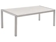 Gartentisch VERNIO 180 cm 90 cm Metall Weiß_775164