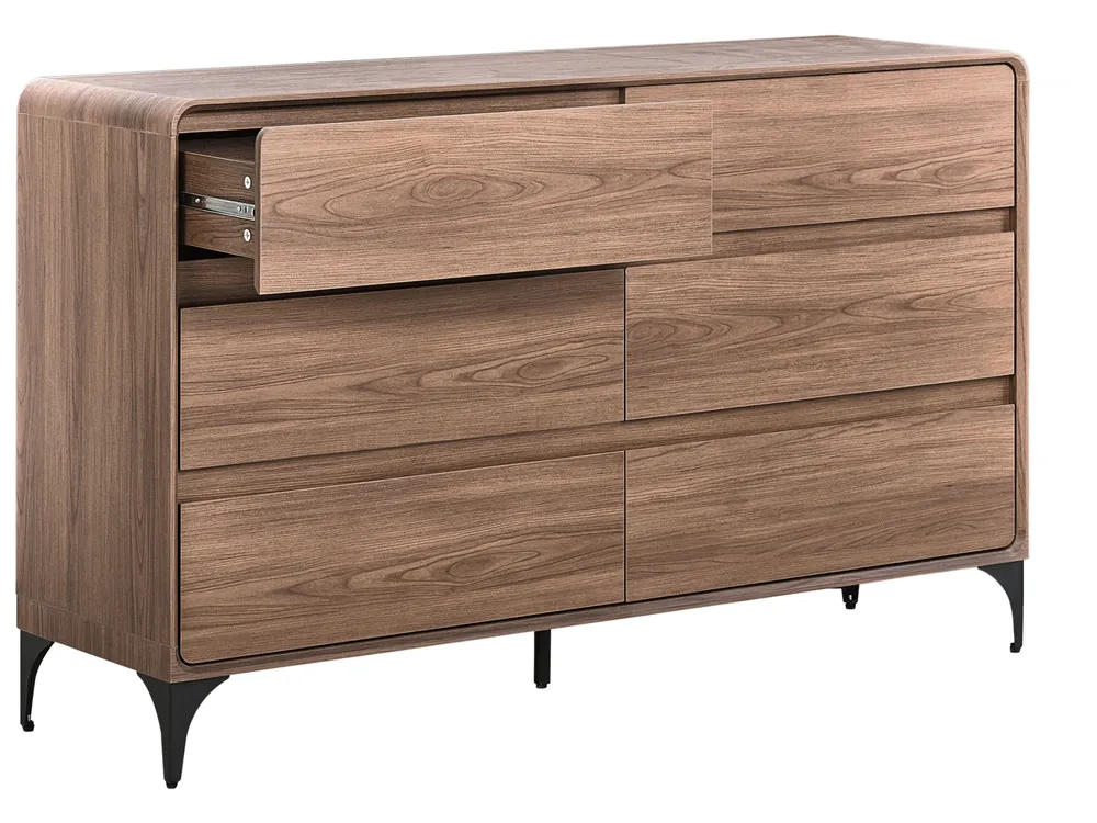 Kommode mit 6 Schubladen COWELL Dunkelbraun_1107953