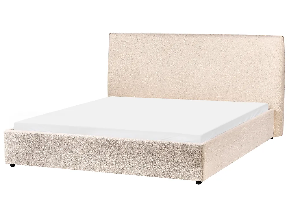 Bed Boucle LAVAUR 160 x 200 cm (EU King Size) Beige_985505