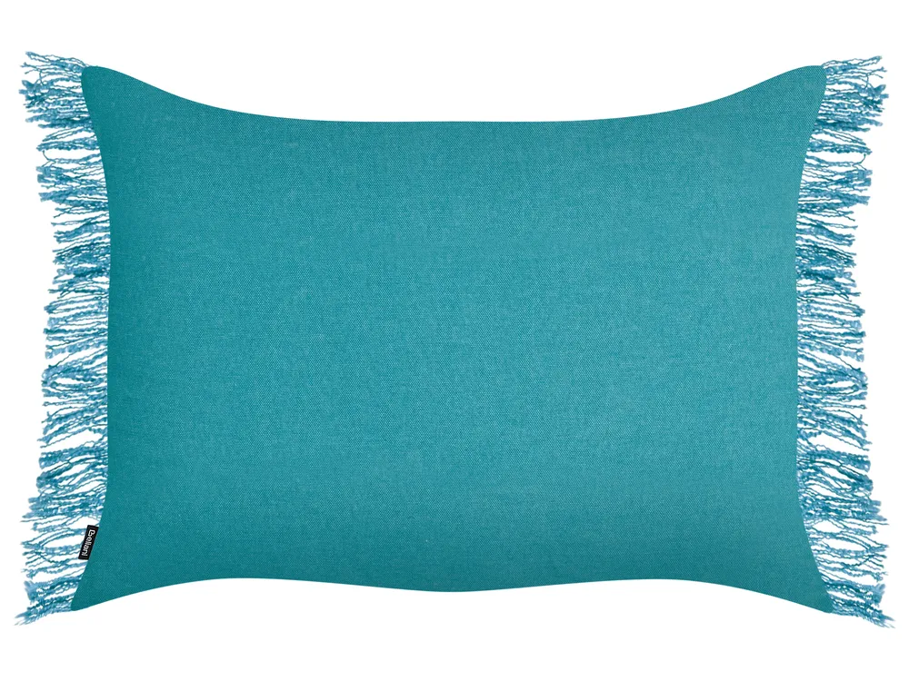 Set of 2 Decorative Cushions MABA 50 x 35 cm Cotton Blue Solid_940258