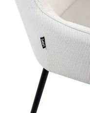 Set of 2 Dining Chairs LOVERNA Corduroy Off-White_963150
