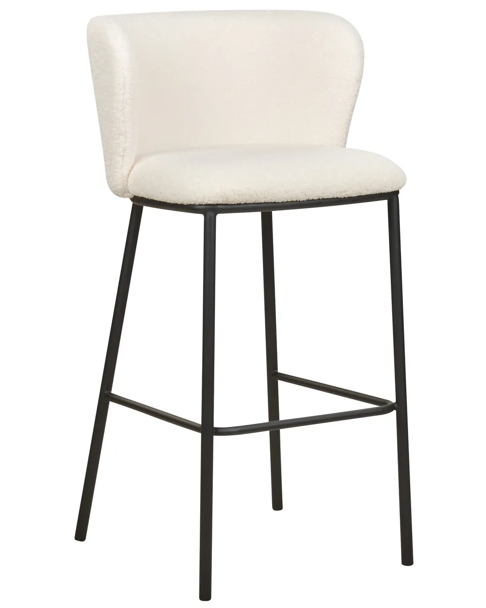 Set of 2 Bar Chairs MINA Boucle White_1059676