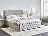 Bett mit Stauraum AMIENS Stoff Hellgrau 160 x 200 cm