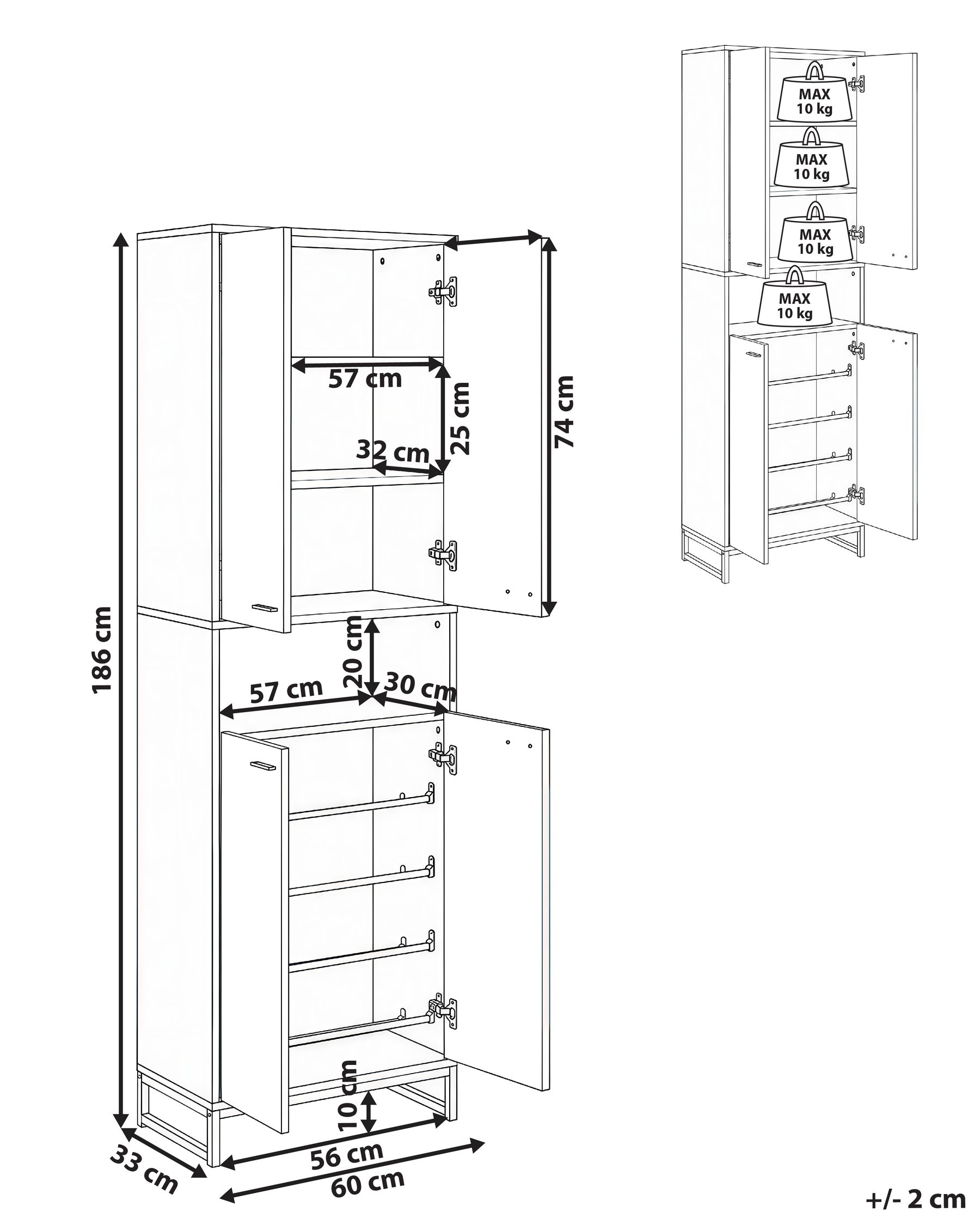 Shoe Storage Cabinet MATANE White_1073999