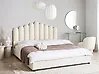 Bett mit Lattenrost Samtstoff VINCENNES 180 x 200 cm Cremeweiß