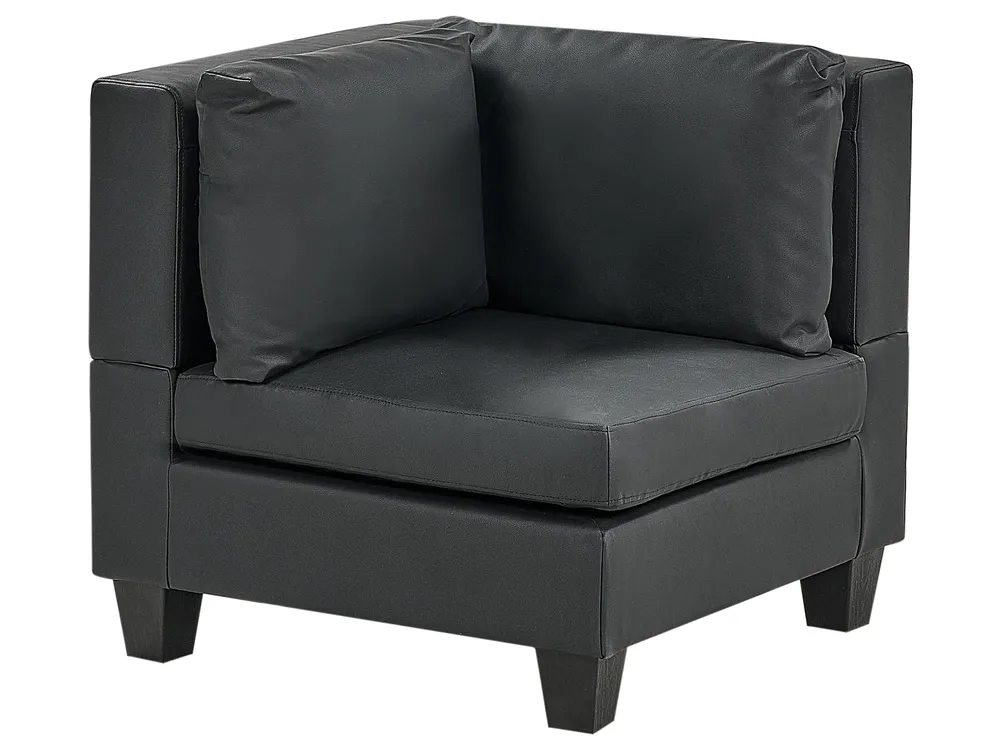 Modular Corner Sofa 5 Seater UNSTAD Faux Leather Black Right Hand_936723