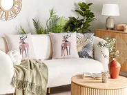 Dekokissen 2er Set ABAL 45 x 45 cm Beige Tiermuster_1079127