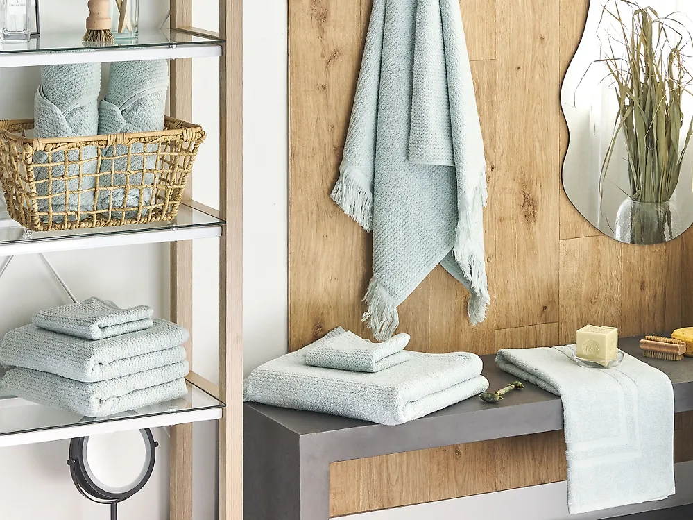 Set of 9 Towels ATIU Terry Cotton Mint Green_1180216