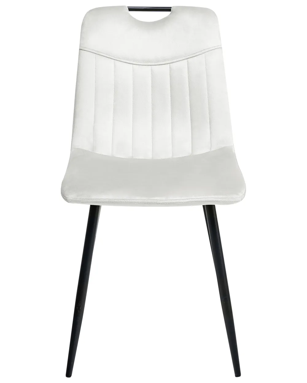 Set of 4 Dining Chairs ARGYLE Velvet Off-White_995836