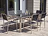 Garden Dining Set 6 Seater GROSSETO Triple Plate Granite Flamed Black