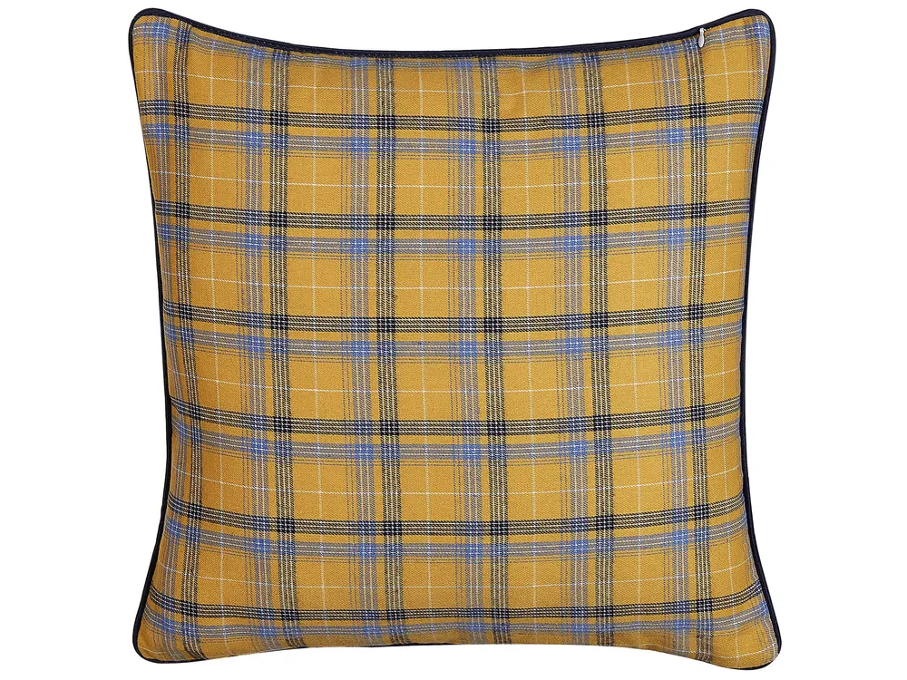 Dekokissen 2er Set DICENTRA 45 x 45 cm Gelb Kariertes Muster_801585