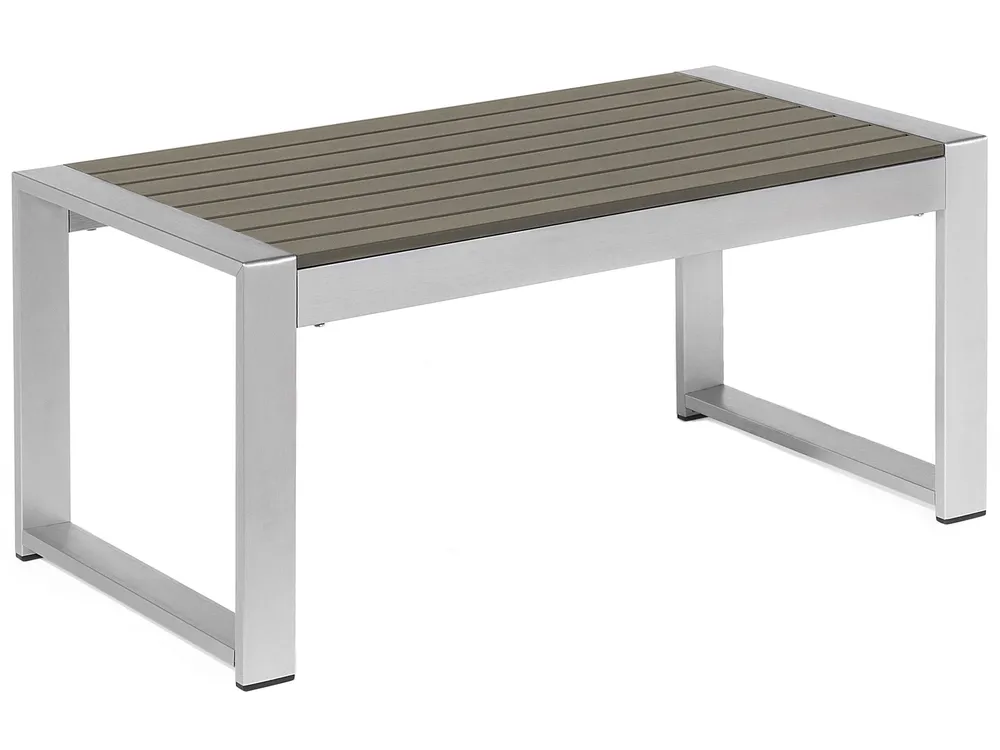 Outdoor Couchtisch SALERNO 90 cm 50 cm Metall Dunkelgrau