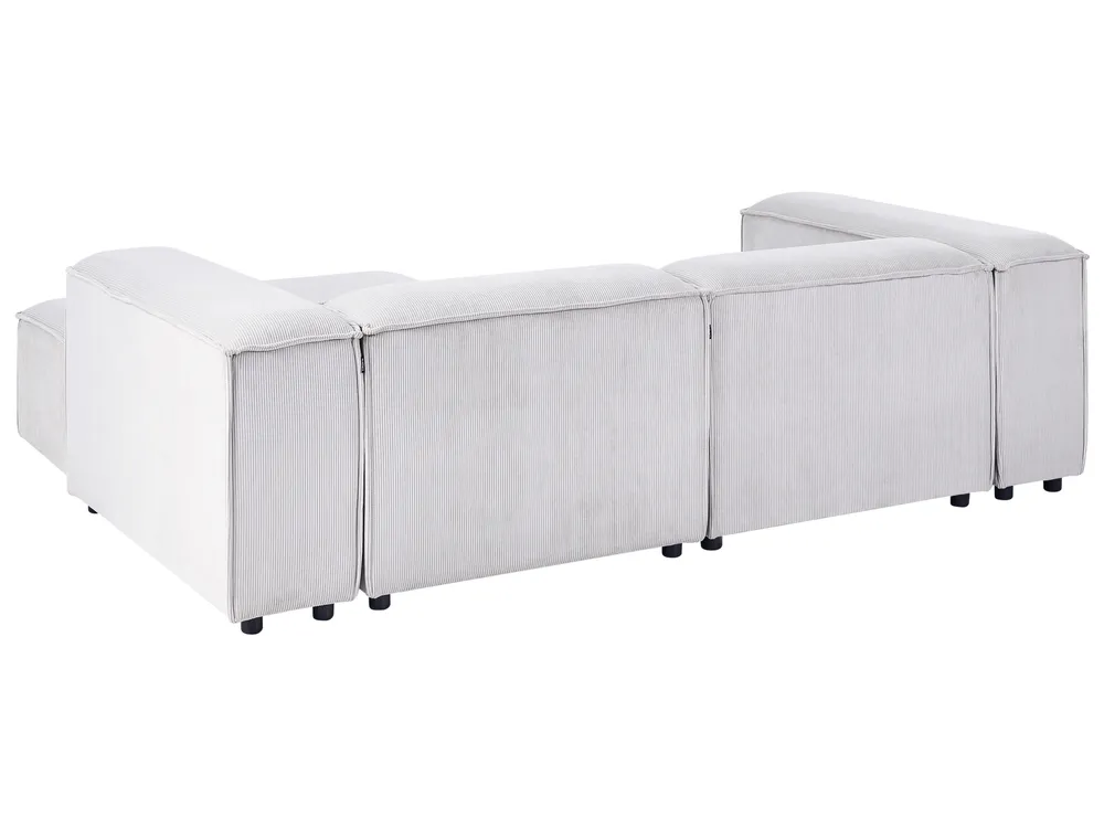 Modul Ecksofa 2-Sitzer ARDAL mit Ottomane Cord Cremeweiß linksseitig_1008058