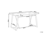 Dining Table TACOMA Light Brown 140 cm 80 cm Tempered Glass_786375