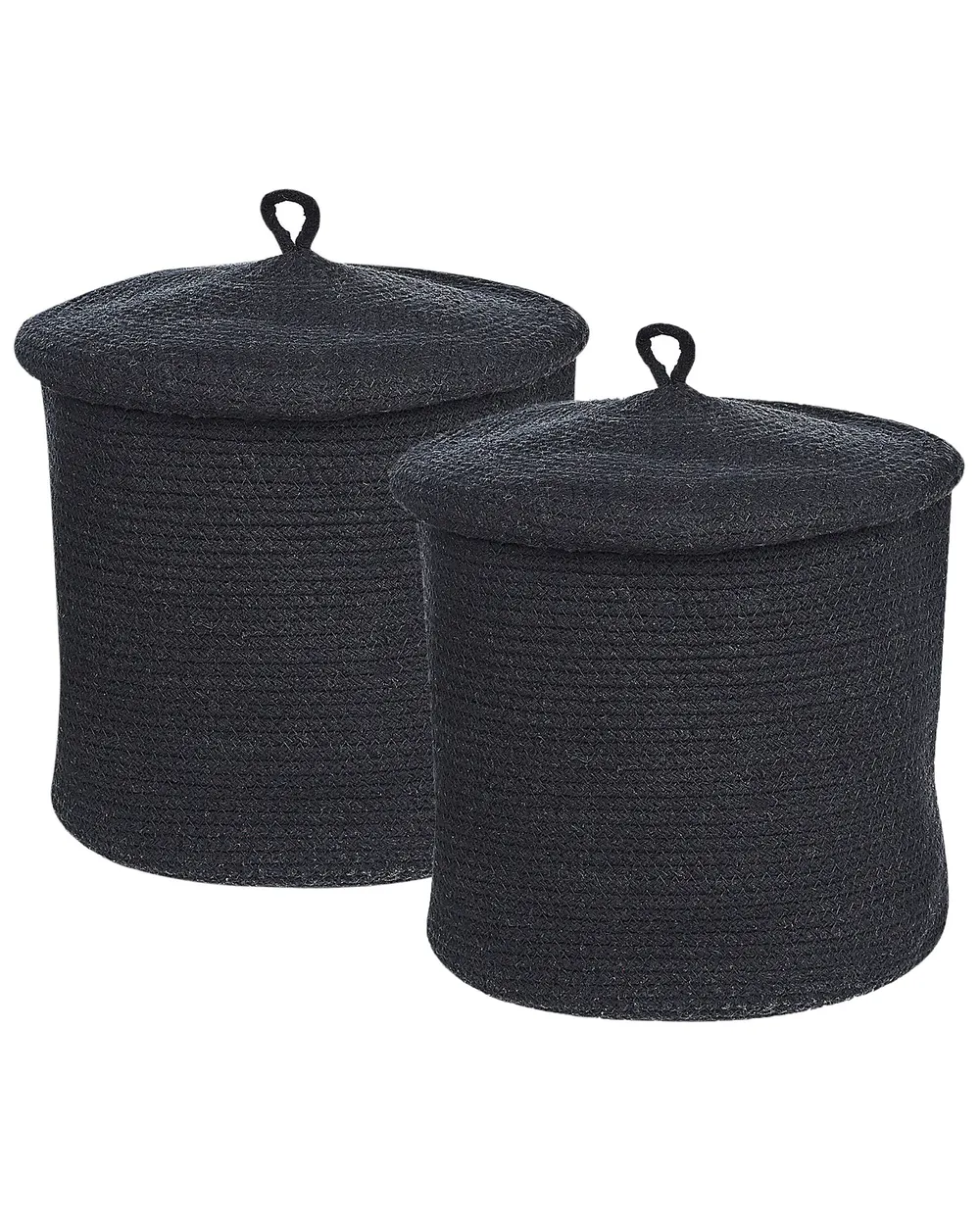 Aufbewahrungskorb 2er Set SILOPI Baumwolle Schwarz