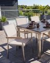 Gartenstuhl 4er Set GROSSETO Edelstahl Beige