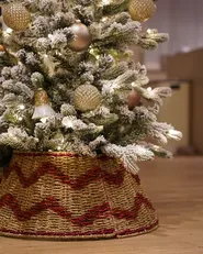 Weihnachtsbaumkragen HIVER 51 cm Seegras Rot_1051319