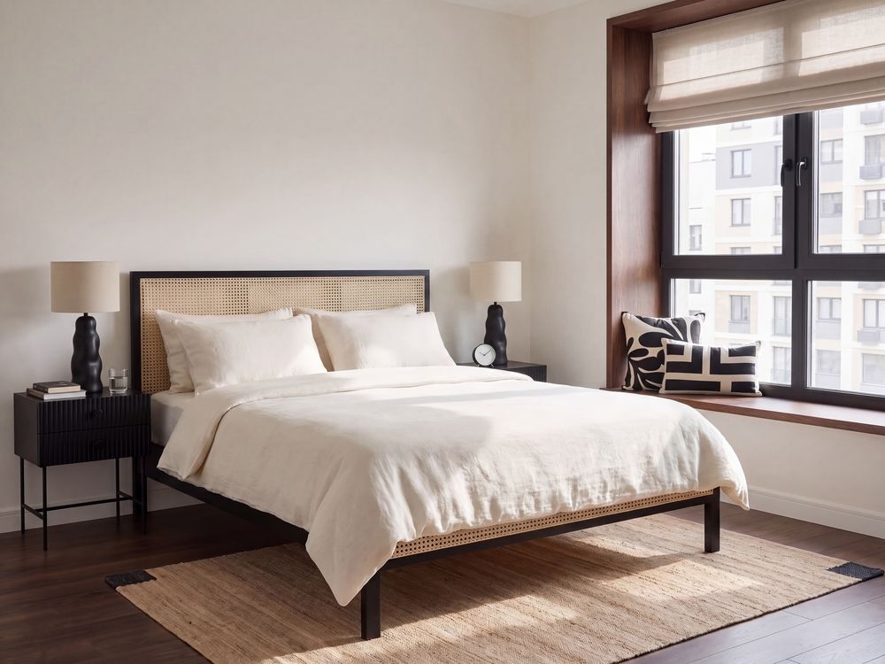 Bed Pine Wood SALERNAS 160 x 200 cm (EU King Size) Black
