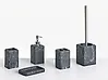 5-Piece Bathroom Accessories Set VILCANOTA Black Marble