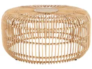 Outdoor Couchtisch RANDAZZO 85 cm 85 cm Rattan Hellbraun_854004