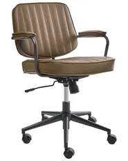 Desk Chair BERNE Faux Leather Brown_1008467