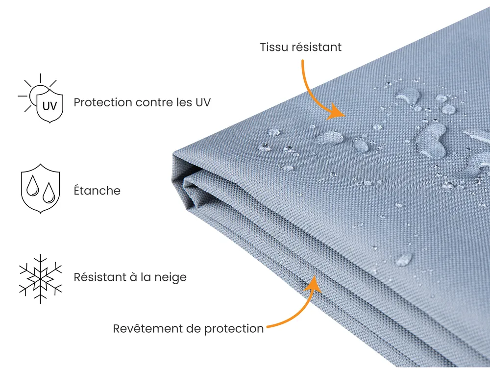 Bâche de protection CHUVA 169 cm 88 cm 83 cm Gris_929785