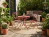 Bistro Set ALBINIA Metall Burgunderrot